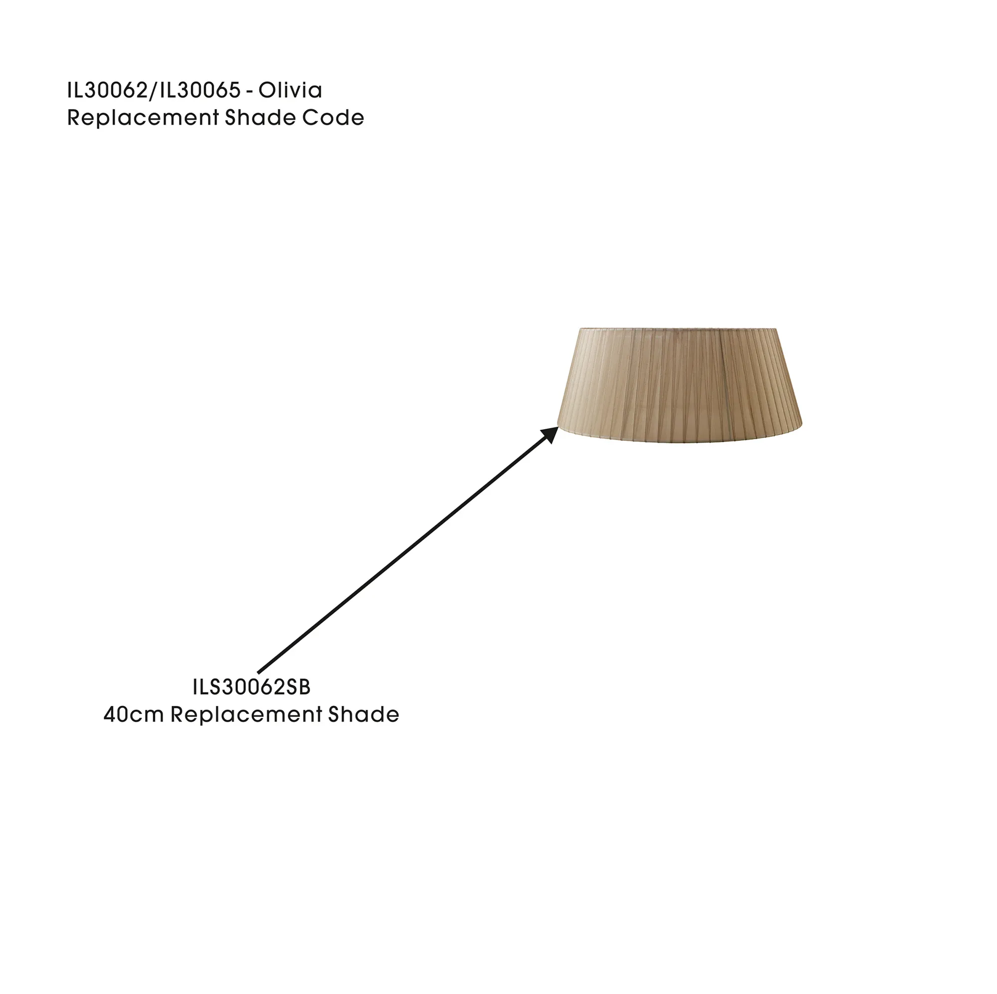 ILS30062SB  Olivia 40cm Table Lamp Shade Soft Bronze For IL30062/65